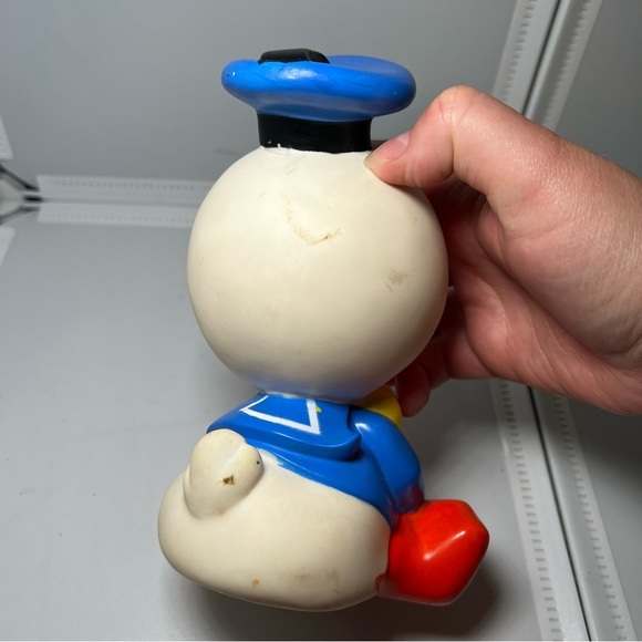Vintage Disney Baby Donald Duck Rubber Squeak Toy 7” Tall Baby Toys Dog Toys - Picture 3 of 5